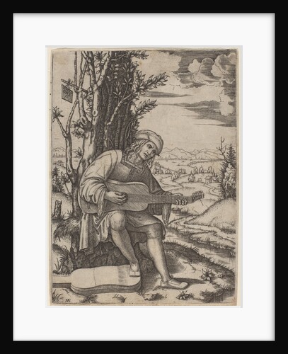 The Guitar Player, c.1480-1530 by Marcantonio Raimondi