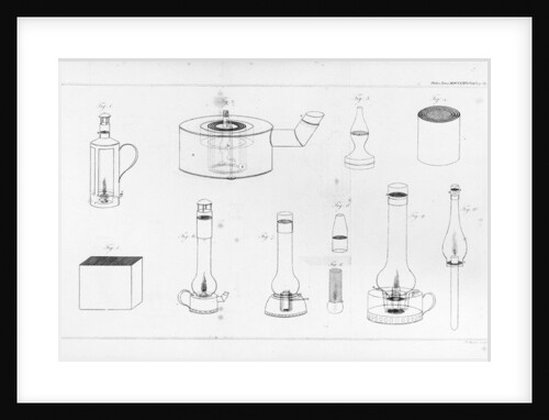 Safety lamps designed by Humphry Davy for use by miners by James the younger Basire