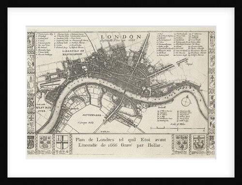 London, before the Fire in 1666 by Wenceslaus Hollar (after)