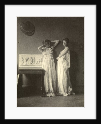 Two Female Models in Classical Costume with Eakins's Sculpture 'Arcadia', c.1883 by Thomas Cowperthwait Eakins