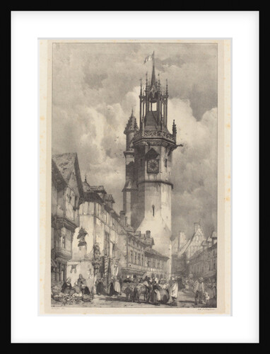 Big Clock Tower Evreux from 'Voyages Pittoresques et Romantiques dans l'Ancienne France: Normandie', 1824 by Richard Parkes Bonington