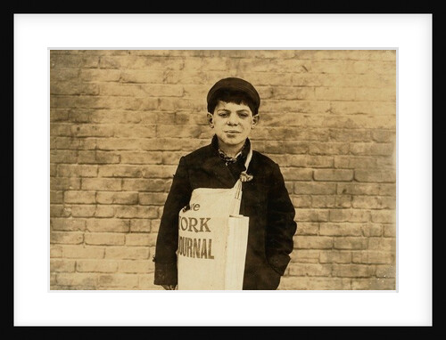 Tony Casale known as 'Bologna' aged 11, selling papers for 4 years, bitten by his father for not selling enough, Hartford, Connecticut, 1909 by Lewis Wickes Hine