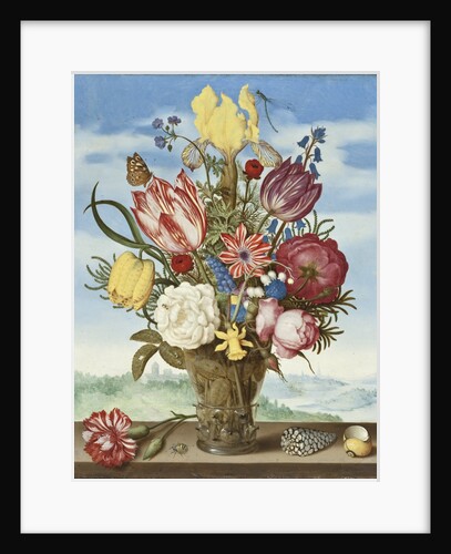 Bouquet of Flowers on a Ledge, 1619 by Ambrosius the Elder Bosschaert