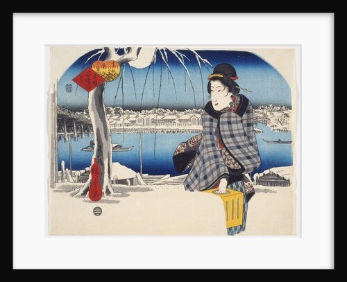 Moon after Snow at Ryōgoku from the series Three Views of Snow at Famous Places in the Eastern Capital, c.1840 by Ando or Utagawa Hiroshige
