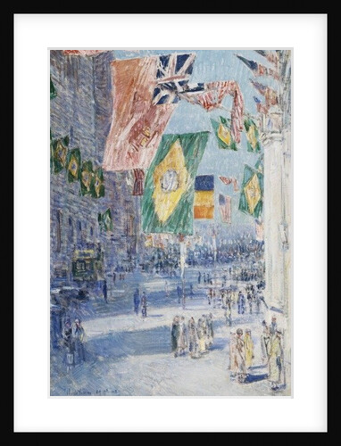 Avenue of the Allies: Brazil, Belgium, 1918 36 5/16 x 24 5/16 in. by Childe Frederick Hassam
