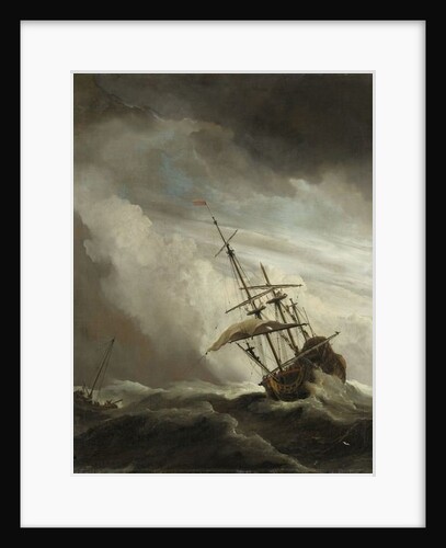A Ship on the High Seas caught by a Squall, known as the 'Gust', 1680 by Willem van de the Younger Velde