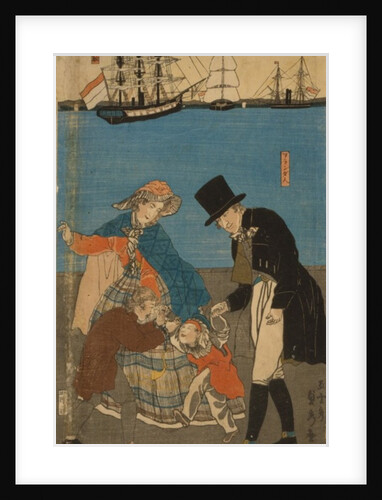 Dutch people taking a Sunday walk in Yokohama, 1871 by Utagawa Sadahide