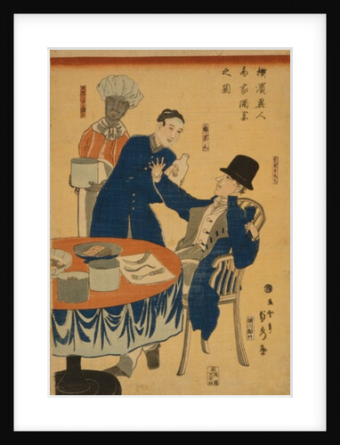 Banquet at a foreign mercantile house in Yokohama, 1861 by Utagawa Sadahide