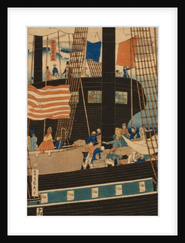 Western traders loading cargo in Yokohama, 1861 by Utagawa Sadahide