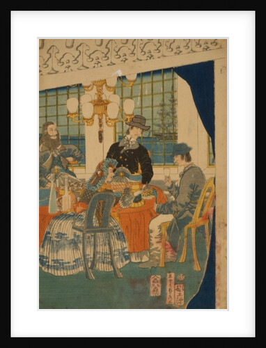 Parlour of a foreign mercantile house in Yokohama, 1861 by Utagawa Sadahide