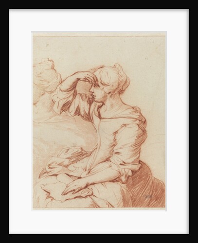 Seated woman with her hand held over her eyes by Adriaen van de Velde