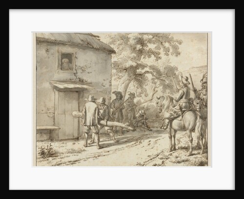 Soldiers force a door, 1669 by Adriaen van de Velde