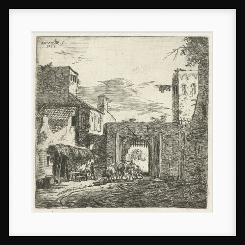 Inn at city gate, 1653 by Adriaen van de Velde