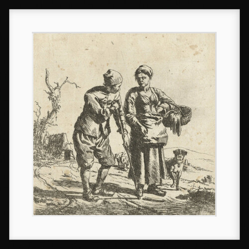 Farmer and his wife in conversation by Adriaen van de Velde