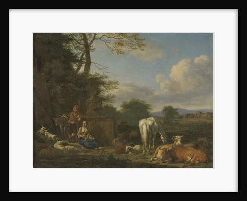 Arcadian Landscape with resting Shepherds and Animals, 1664 by Adriaen van de Velde