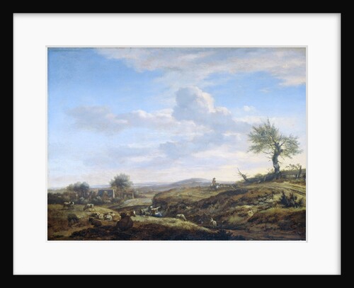 Hilly Landscape with a High Road, 1660-70 by Adriaen van de Velde