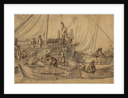 Figures on Board Small Merchant Vessels, c.1650-5 by Willem van de the Elder Velde