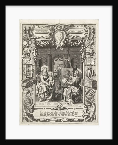 Coat of arms of the Guild of Saint Luke with Saint Luke painting Madonna and Child, 1620-21 by Sebastian Vrancx