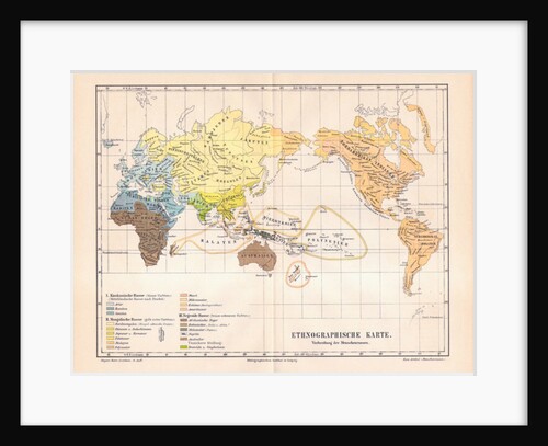 Ethnographic map of the world by German School
