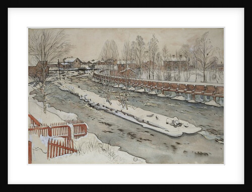 The Timber Chute, Winter Scene by Carl Larsson