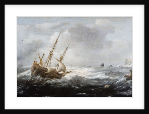 Ships in a Storm on a Rocky Coast, 1614-8 by Jan Porcellis