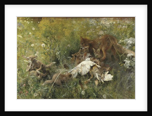 A Fox Family, 1886 by Bruno Andreas Liljefors