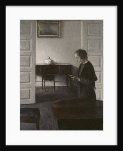 Interior with a Lady Reading, c.1900 by Vilhelm Hammershoi