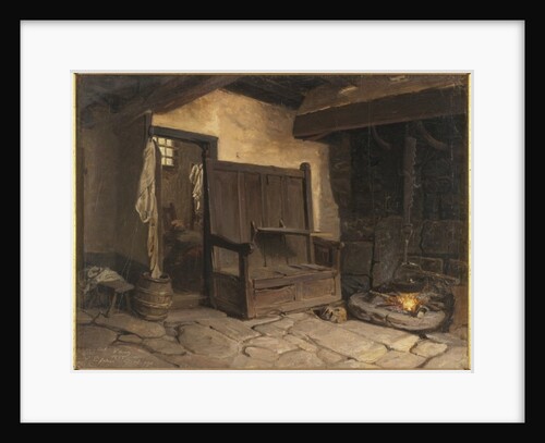A Cottage Interior by Josef Wilhelm Wallander