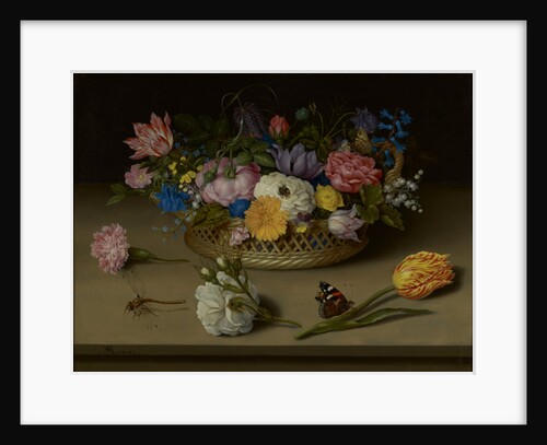 A Still Life of Flowers, a Dragonfly and a Red Admiral, 1614 by Ambrosius the Elder Bosschaert