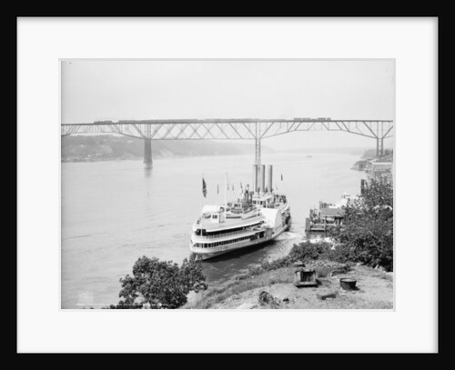 Passing over and under Poughkeepsie bridge, Poughkeepsie, N.Y., c.1906 by Detroit Publishing Co.