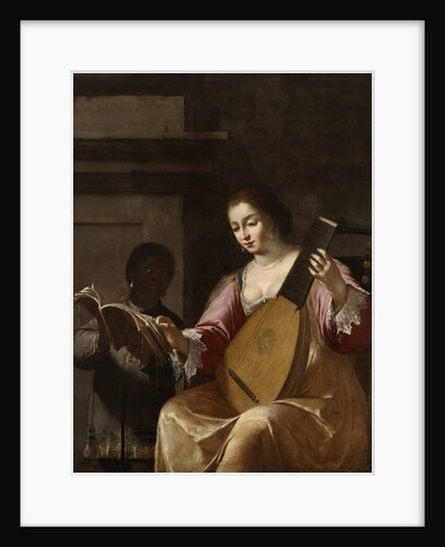 Woman Playing a Lute, 1638 by Jean Daret