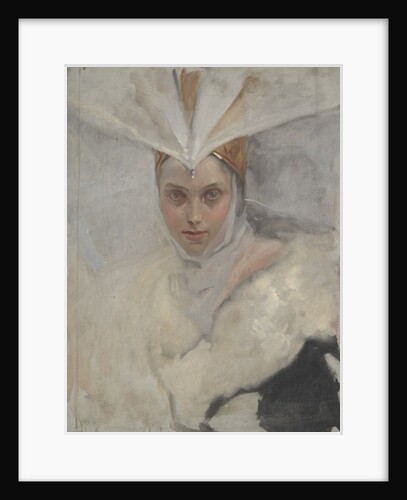 Woman with osprey headdress and white fur collar, 1897 by Edwin Austin Abbey
