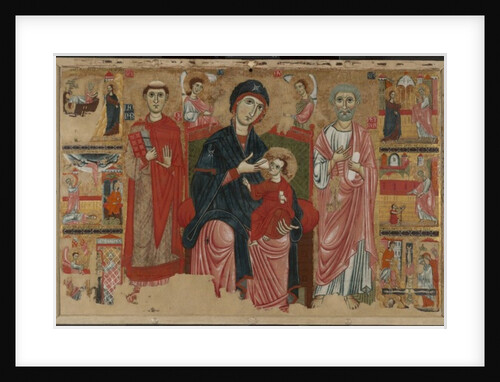 Virgin and Child Enthroned with Saints Leonard and Peter and Scenes from the Life of Saint Peter, c.1280 by Master of the Magdalen