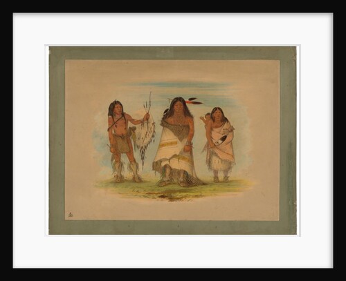 Camanchee Chief, His Wife and a Warrior, 1861 by George Catlin