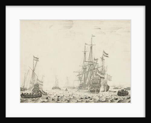 Dutch Ships near the Coast, early 1650s by Willem van de the Elder Velde