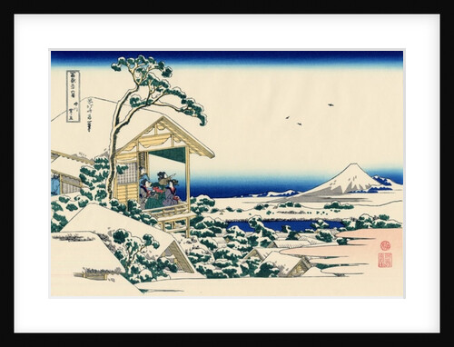 Tea house at Koishikawa, the morning after a snowfall, c.1830 by Katsushika Hokusai