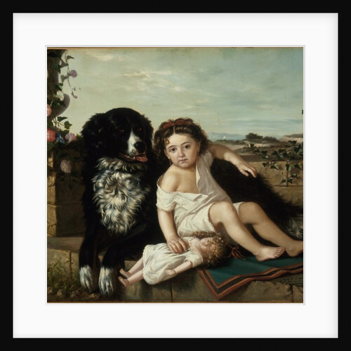 Portrait of a Girl with a Dog, 1879 by Ernest Narjot