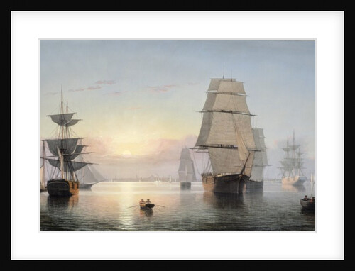 Boston Harbor, Sunset, 1850-55 by Fitz Henry Lane