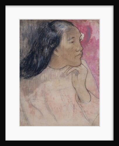 A Tahitian Woman with a Flower in Her Hair, 1891-92 by Paul Gauguin