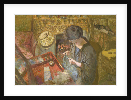 The Small Drawing-Room: Mme Hessel at Her Sewing Table, 1917 by Edouard Vuillard