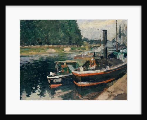 Barges at Pontoise, 1876 by Camille Pissarro