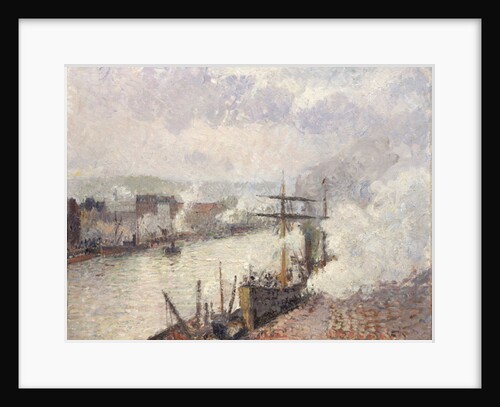 Steamboats in the Port of Rouen, 1896 by Camille Pissarro
