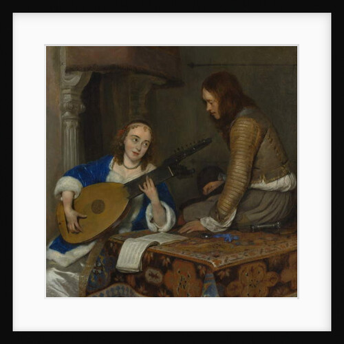 A Woman Playing the Theorbo-Lute and a Cavalier, c.1658 by Gerard ter Borch or Terborch