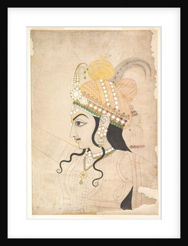 Head of Krishna: cartoon for a mural of the Raslila, c.1800 by Indian School