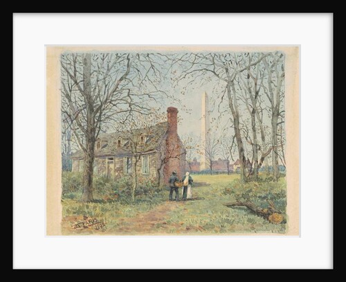 David Burns's Cottage and the Washington Monument, Washington D.C., 1892 by Walter Paris