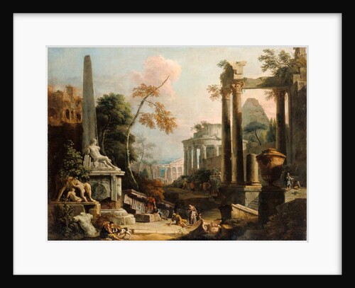 Landscape with Classical Ruins and Figures, c.1725-30 by Marco & Sebastiano Ricci