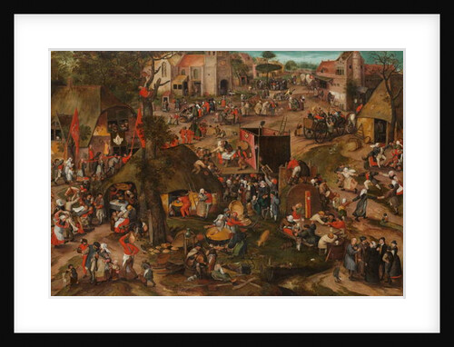 A Flemish Kermis with a Performance of the Farce ‘Een cluyte van Plaeyerwater’, c. 1570 by Pieter Balten