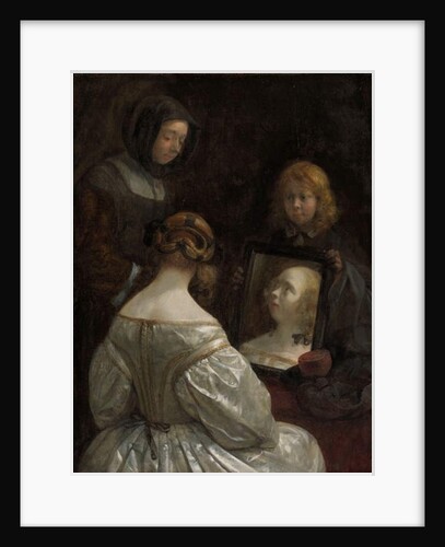Woman at a Mirror, c. 1652 by Gerard ter Borch or Terborch
