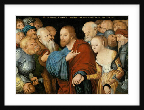 Christ and the Woman taken in Adultery, c.1520-50 by Lucas The Elder (studio of) Cranach