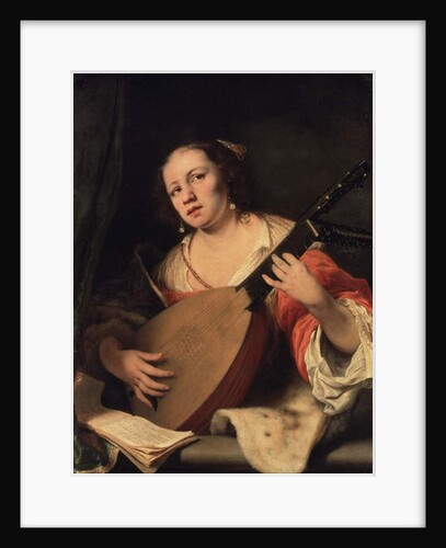A Lady Playing the Lute, 1654 by Ferdinand Bol